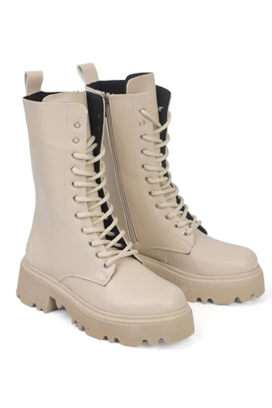 Capone Outfitters Round Toe Women's Boots with Zipper and Lace-up Trak Sole.