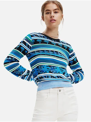 Blue Striped Sweater Desigual Rainforest - Women