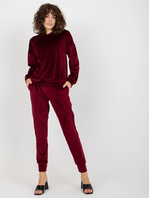 Lady's chestnut velour set with trousers