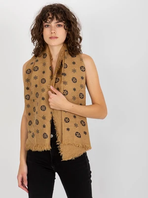 Women's scarf with print - beige