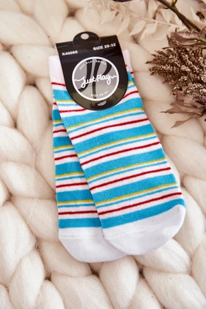 Youth socks with pattern stripes Multicolored