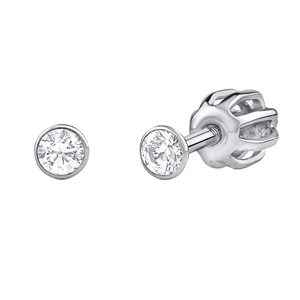 Silvego Stříbrné náušnice pecky se Swarovski Zirconia 2,5 mm SILVEGO706025W (šroubek)