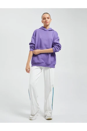 Koton Oversize Sweatshirt Hooded Raising Kangaroo Pocket Ribbed