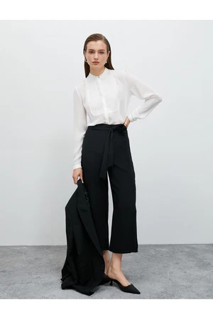 Koton Culotte Fabric Trousers Belt Detail