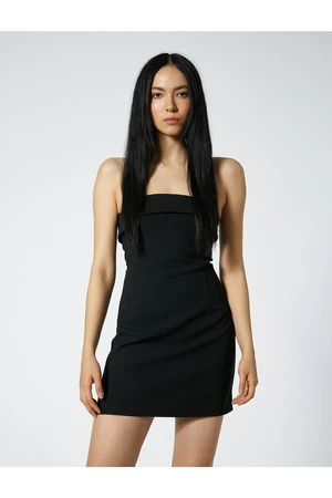 Koton Strapless Mini Dress with Folding Detail, Slim Fit