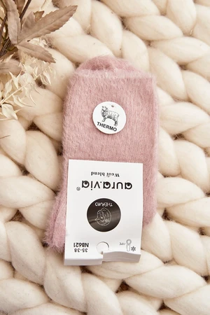 Warm Smooth Pink Alpaca Socks for Women