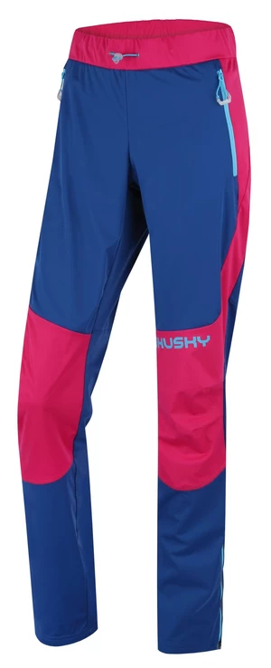 Women's softshell pants HUSKY Kala L pink/blue
