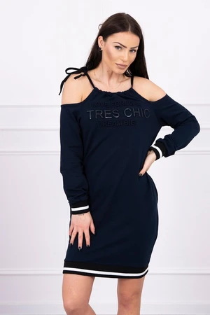 Tres Chic Dress Navy Blue