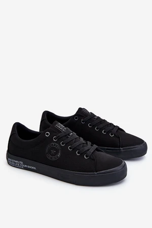 Mens Low Textile Sneakers Big Star LL174078 Black