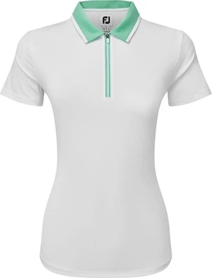 Footjoy Colour Block Lisle White/Mint M Rövid ujjú póló