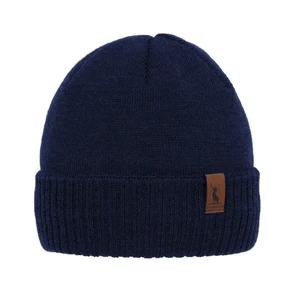 AGBO Men's winter hat navy blue merino wool Hogan