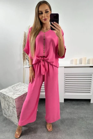 Set of blouses with pink trousers