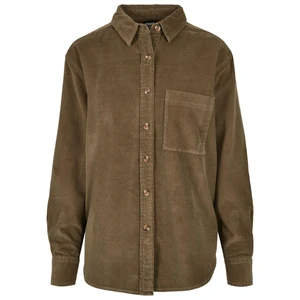 Women's corduroy oversized shirt olive