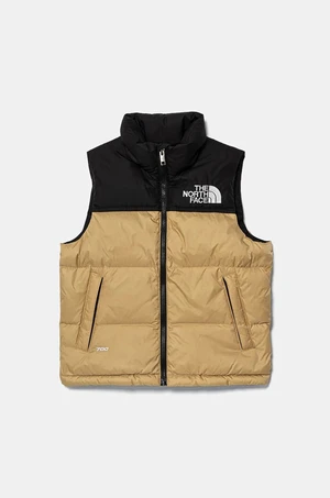 Dětská péřová vesta The North Face TEEN 1996 RETRO NUPTSE VEST zelená barva, NF0A8A4BLK51