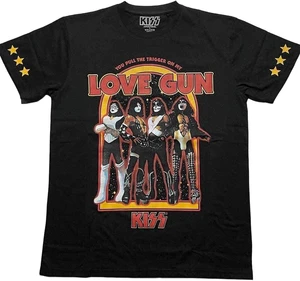 Kiss T-Shirt Love Gun Stars Unisex Black XL