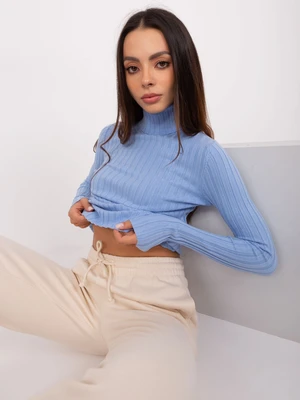 Light blue turtleneck with viscose