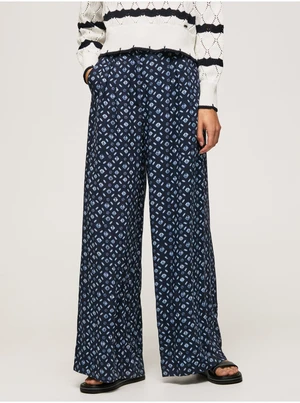 Dark Blue Women Patterned Culottes Pants Pepe Jeans - Women