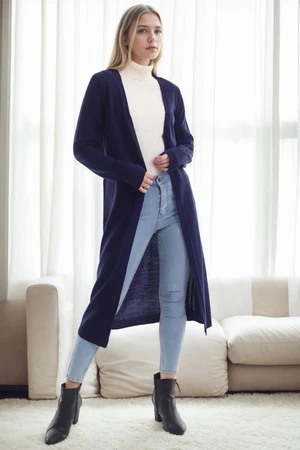 95822 Dewberry Long Knitwear Women Cardigan-Navy