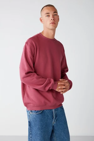 GRIMELANGE Travis Men's Soft Fabric Regular Fit Round Neck Cherry Sweatshir