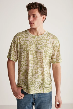 GRIMELANGE Lucas Comfort Ecru / Patterned T-shirt