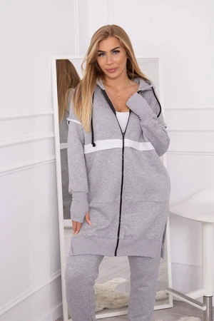 Insulated set with a long sweatshirt in gray color