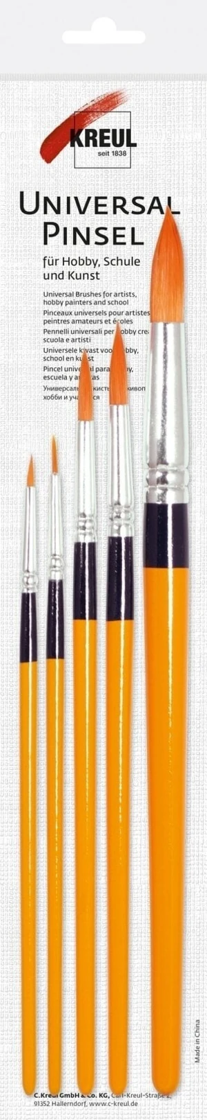 Kreul Universal Synthetics Set de pinceaux ronds 5 pièces