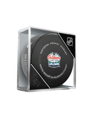 Inglasco Inc. Official puck of NHL Outdoors Lake Tahoe Philadelphia Flyers vs Boston Bruins