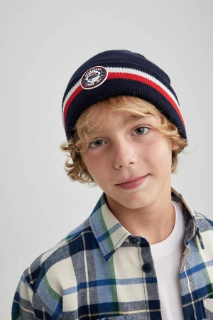 DEFACTO Boy's Woven Labeled Knitwear Beret