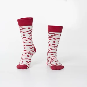 Cream women's socks with patterns