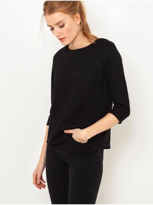 Black Sweater with Three-Quarter Sleeve CAMAIEU - Women