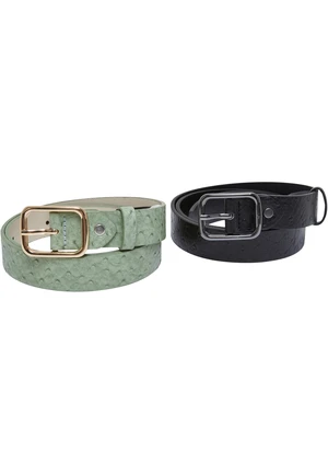 Ostrich Synthetic Leather Strap 2-Pack Black/Leaf