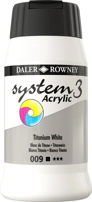 Daler Rowney System3 Vopsea acrilică Alb Titanium 500 ml 1 buc