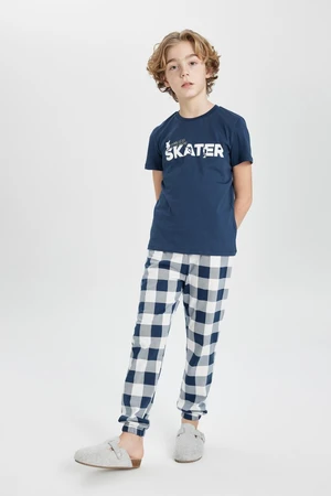 DEFACTO Boys' Printed Short Sleeve Pajamas Set