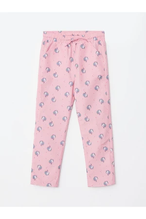 LC Waikiki Girls' Elastic Waist Patterned Fleece Lined Trousers