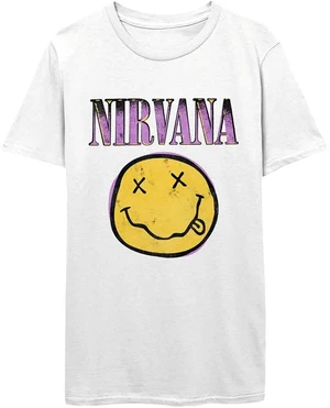 Nirvana T-shirt Xerox Happy Face Pink Unisex White M