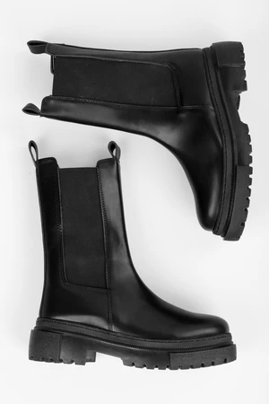 Shoeberry Women's Gaze Black Leather Boots