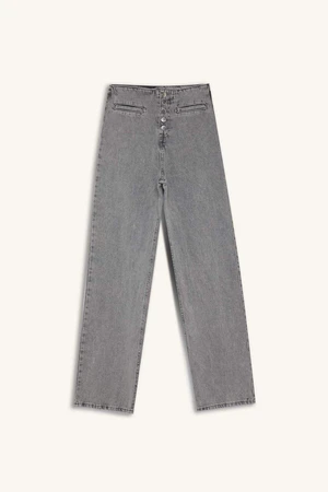 DEFACTO 90's Wide Leg Wide Cut High Waist Wide Leg Long Jean Washed Trousers