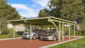 Dřevěný dvojitý přístřešek / carport ECO 2B Dekorhome