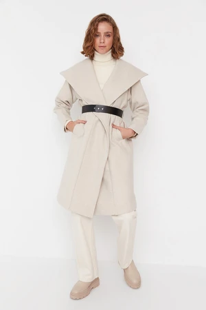 Trendyol Stone Oversize Belted Stamp Coat