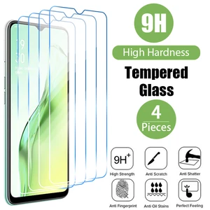 3/4PCS Tempered Glass for OPPO A74 A72 5G A9 A5 2020 Screen Protector for OPPO A54 A74 A53 A52 Glass