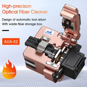 AUA-X2 High Precision Fiber Cleaver With Waste Fiber Box,FTTH Fiber Optic Cold Connection Hot Melt Cable Cutter Tools