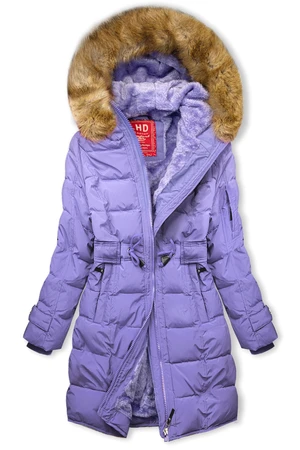 Winterjacke mit Kordel Violett