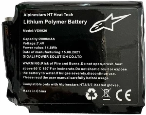 Alpinestars Battery For HT Heat Tech Gloves Black UNI Gants de moto