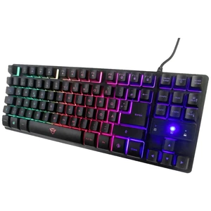 Trust GXT833 THADO TKL USB, káblový herná klávesnica podsvietenie, tlačidla multimédií QWERTZ čierna, RGB