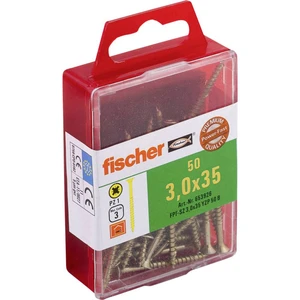 Fischer  653926 skrutka so zápustnou hlavou 3 mm 35 mm krížová dražka Pozidriv     glavanizované zinkom 50 ks