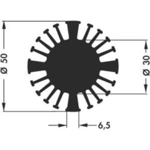 LED chladič Fischer Elektronik SK 602 25 SA 10021932, 2.3 K/W, (Ø x v) 50 mm x 25 mm