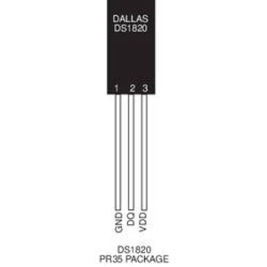 Teplotní senzor s přímým digitálním výstupem Dallas DS18S20, -50 - +125°C, TO 92