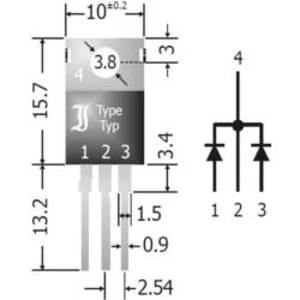 Usměrňovací diodové pole Diotec SBCT2040, U(RRM) 40 V, 20 A