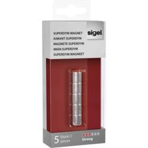 Sigel SuperDym C5 Strong Zylinder-Design, GL700 magnet, (Ø x v) 10 mm x 10 mm, cylindr , stříbrná, 5 ks