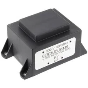 Transformátor do DPS Gerth EI 54/18,8, prim: 230 V, Sek: 2x 7,5 V, 1066 mA, 16 VA